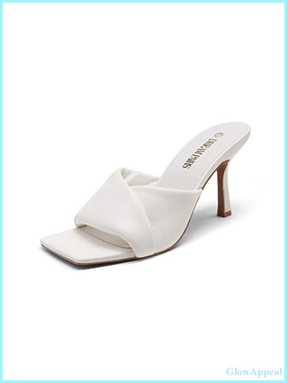 Women's Open Toe Square Toe Stiletto Mule Heels, Slip On Dressy Sandals, Faux